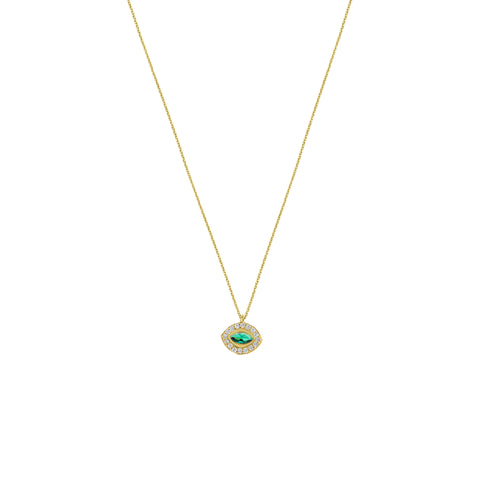 Emerald Naveta Eye - Gold Plated
