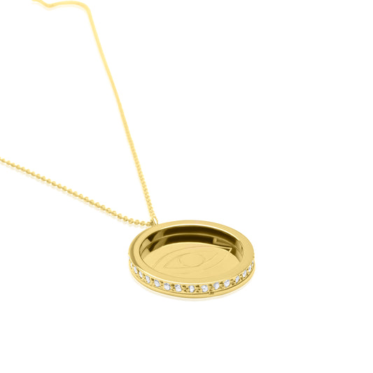 Eye Coin Necklace - Gold Plated