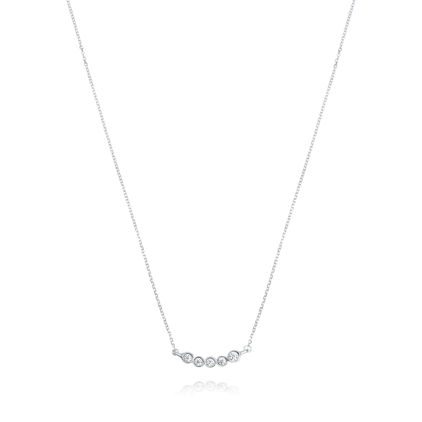 Smiley 9k White Gold Necklace