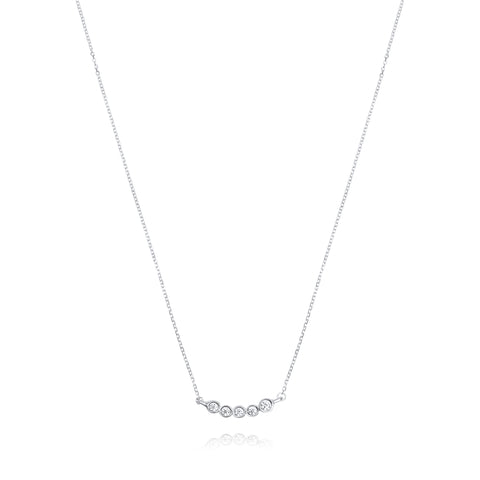 Smiley 9k White Gold Necklace