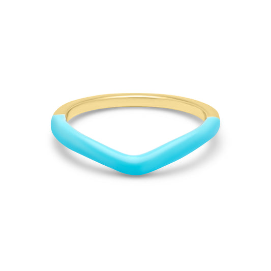 Turquoise V Ring - Gold Plated