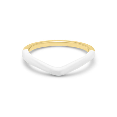 White V Ring - Gold Plated