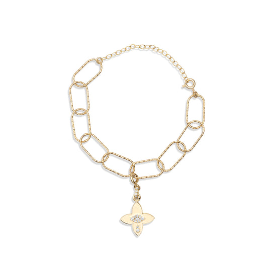 Ivory Power Flower Bracelet - Gold Plated