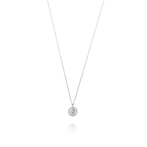 Circle 9k White Gold Necklace
