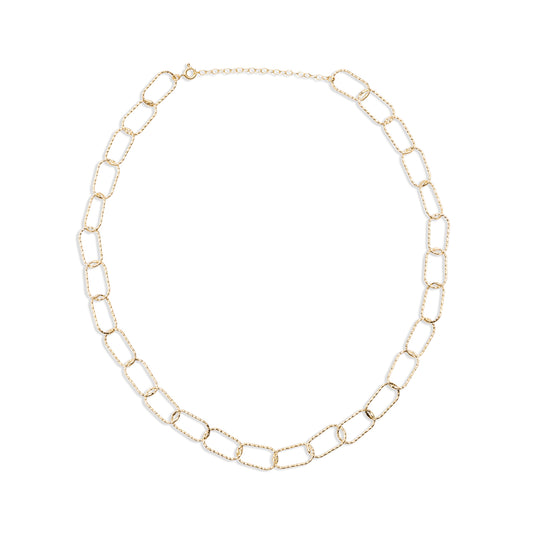 Oval Chainlink Necklace - Gold Plated