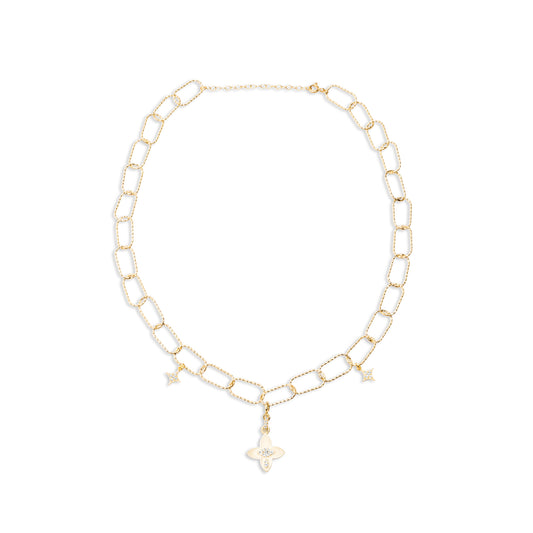 Ivory Power Flower Necklace - Gold Plated