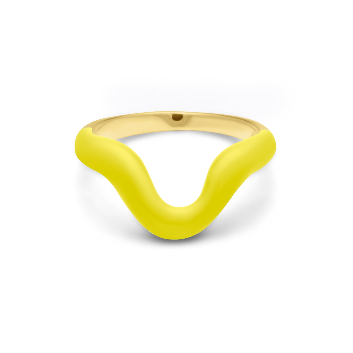 Lime U Ring - Gold Plated