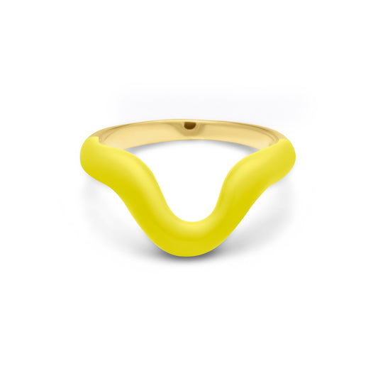 Lime U Ring - Gold Plated