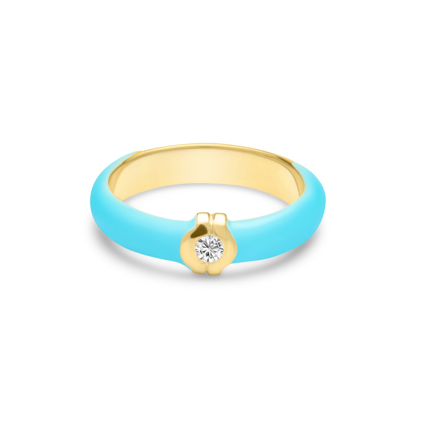 Turquoise Omega Ring - Gold Plated