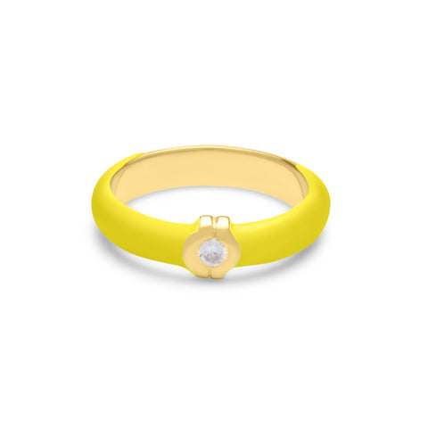 Lime Omega Ring - Gold Plated
