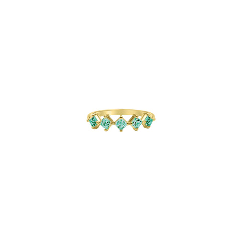 Emerald Half Rhombus Ring - Gold Plated
