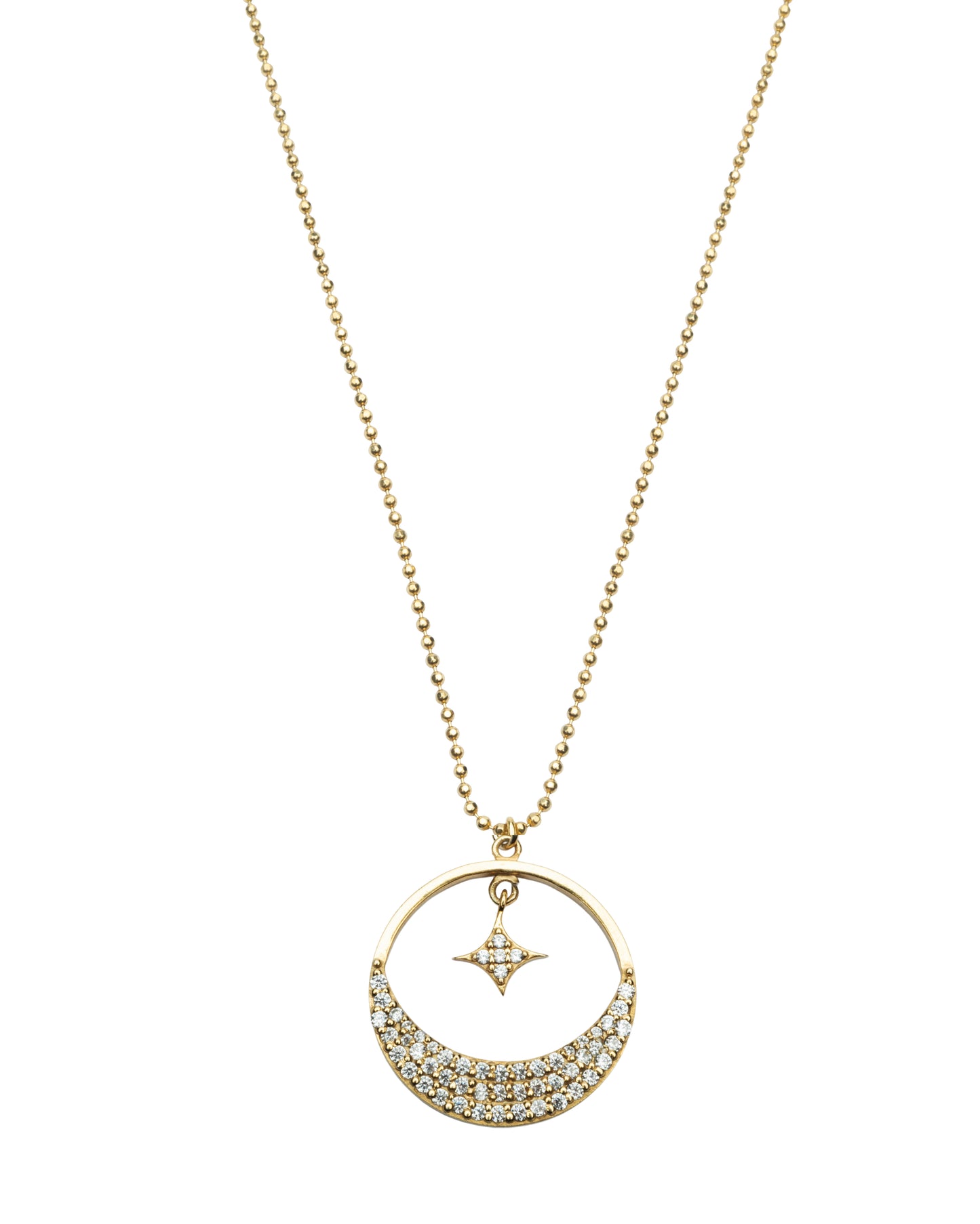 A Moon among the star Necklace  - Gold Plated