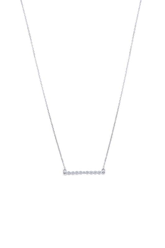 Bubble Line Necklace - Silver Rhodium Plated