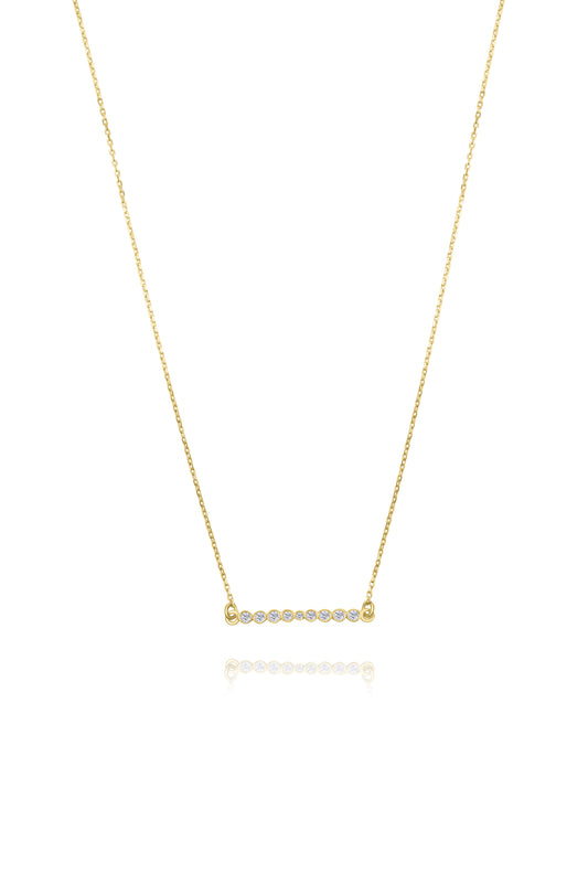 Bubble Line Necklace - Gold Plated
