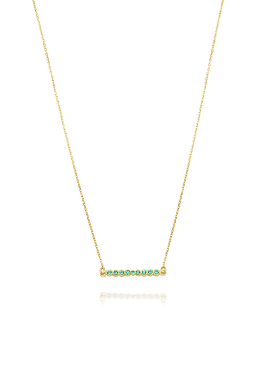 Emerald Bubble Line Necklace - Gold Plated