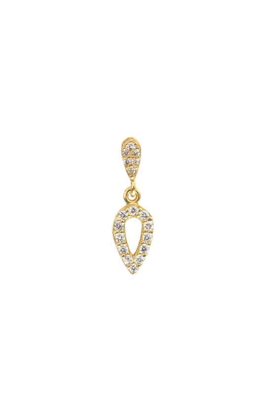 Opposite Golden Tear Drop Single Earring - Gold Plated