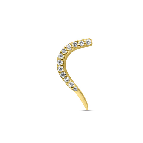 Snake Stud Single Earring - Gold Plated