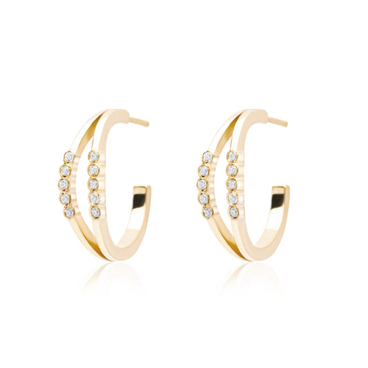 Double Bubble Pair Earrings - Pink Gold Plated