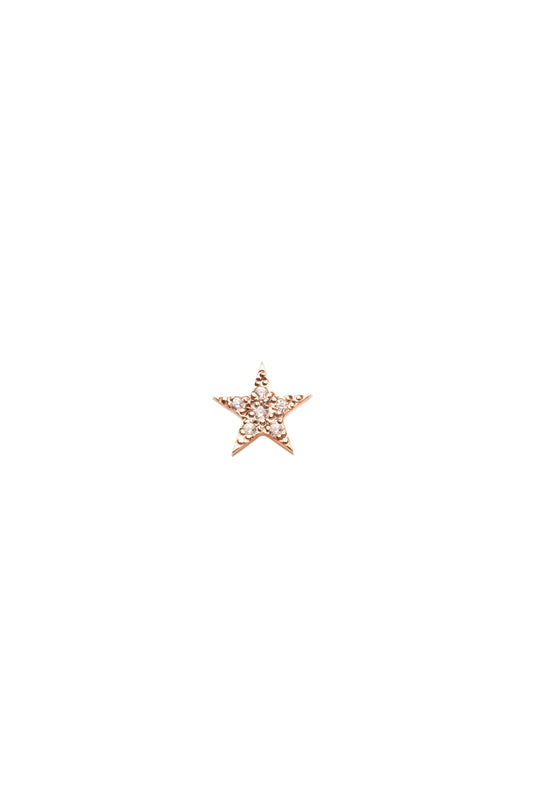 Star Single Stud Earring - Pink Gold Plated