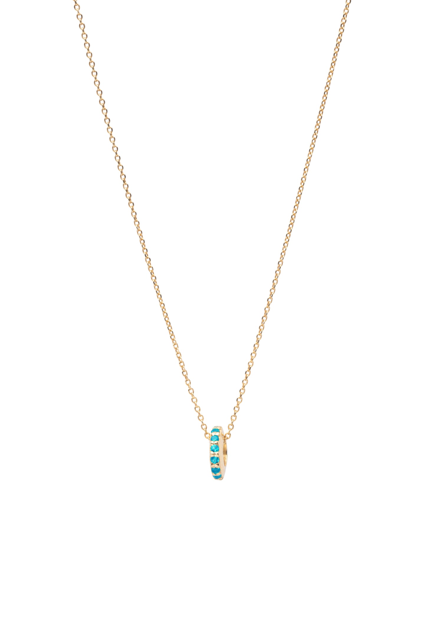 Candy Necklace with Aqua - Gold Plated