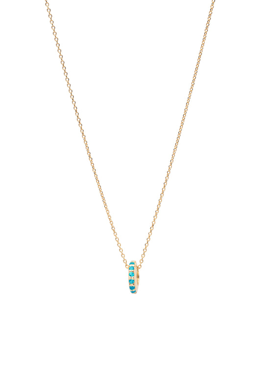 Candy Necklace with Aqua - Gold Plated