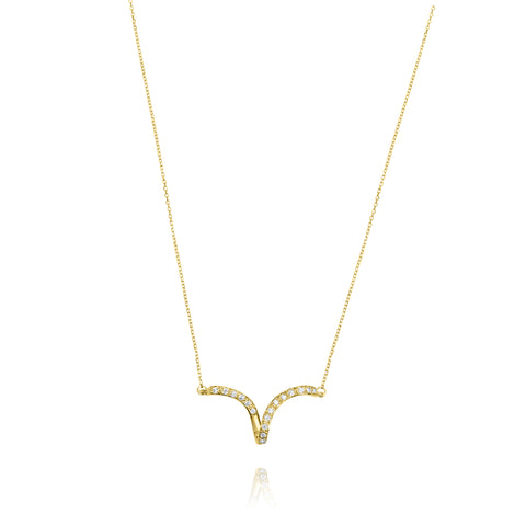 Wave 9k Yellow Gold Necklace