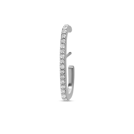 Single Suspender Earrings - White Rhodium Plated