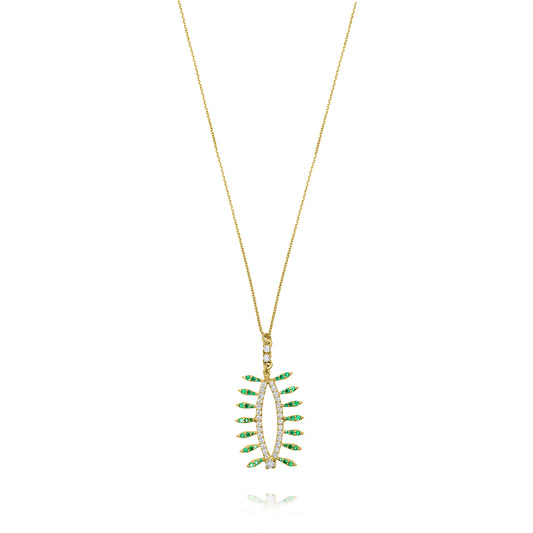 Peacock Feather necklace - Gold Plated