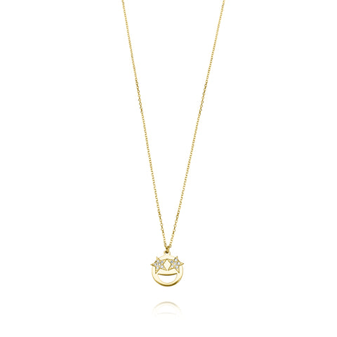 Star Eyes 9k Yellow Gold Necklace