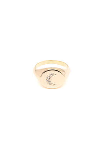 Moon Chevalier Ring - Gold Plated