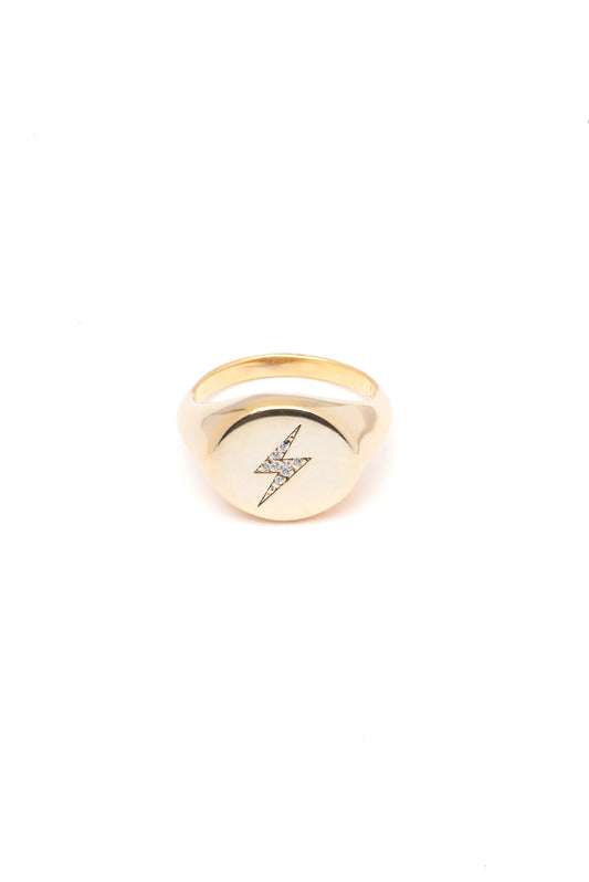 Lightning Chevalier Ring - Gold Plated