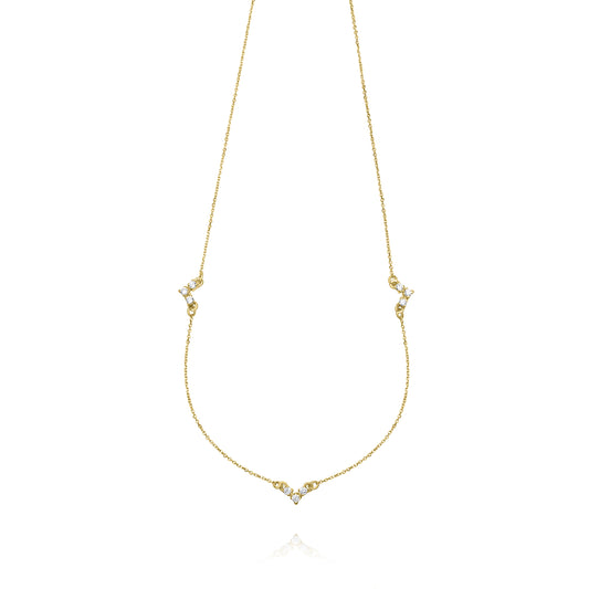 Three V necklace - Gold Plated