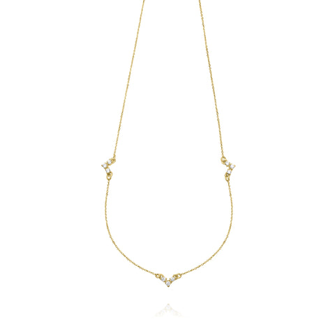 Three V necklace - Gold Plated