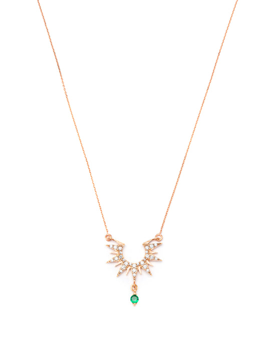 Sun Tie Necklace - Pink Gold plated