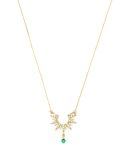 Sun Tie Necklace - Gold plated