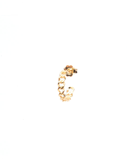 Mini Chain Single Hoop Earring - Gold Plated