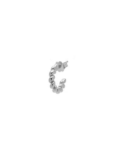 Twist Single Hoop Earring - Black Rhodium Plated