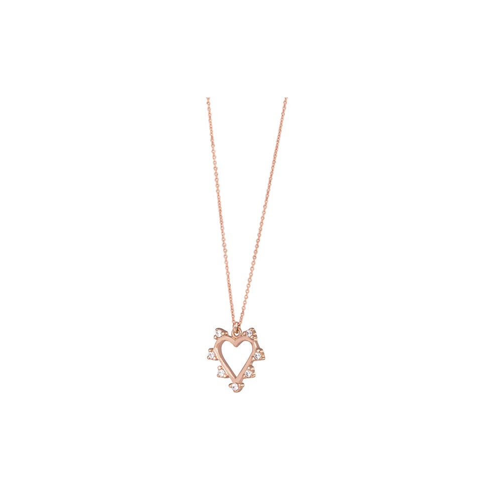 Heart Necklace  - Pink Gold Plated