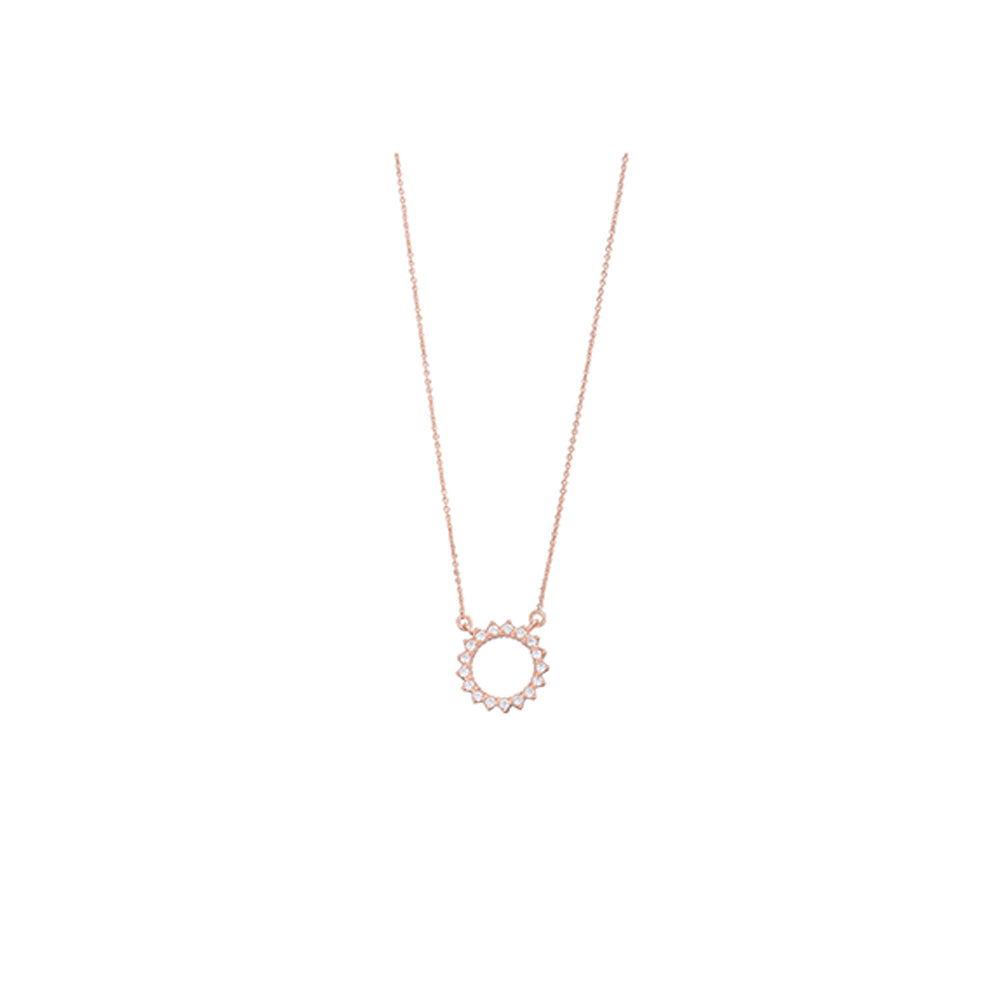 Circle Necklace - Pink gold plated