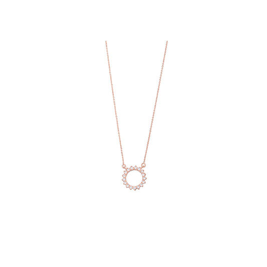 Circle Necklace - Pink gold plated