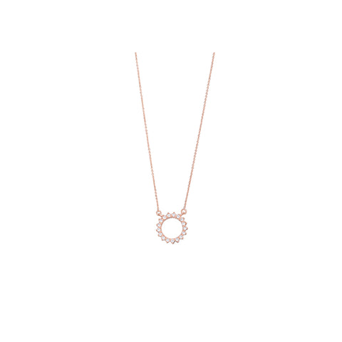 Circle Necklace - Pink gold plated