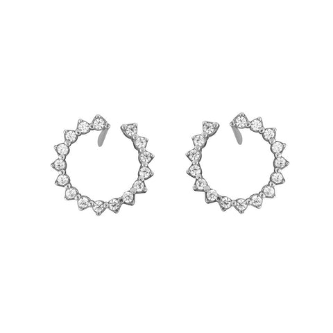Circle Pair Earrings with stones - Antique