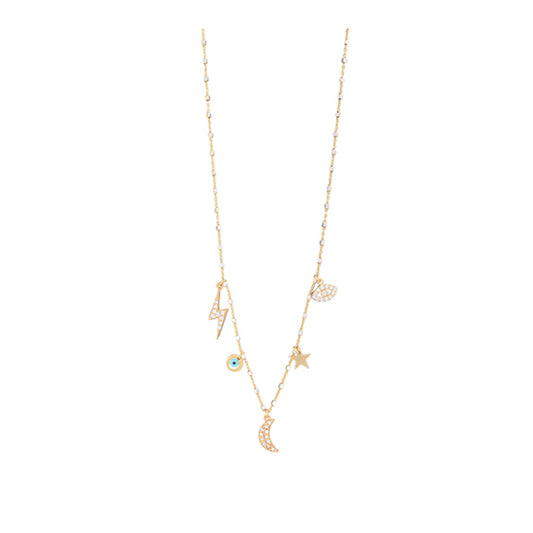 Charm necklace - Pink Gold Plated