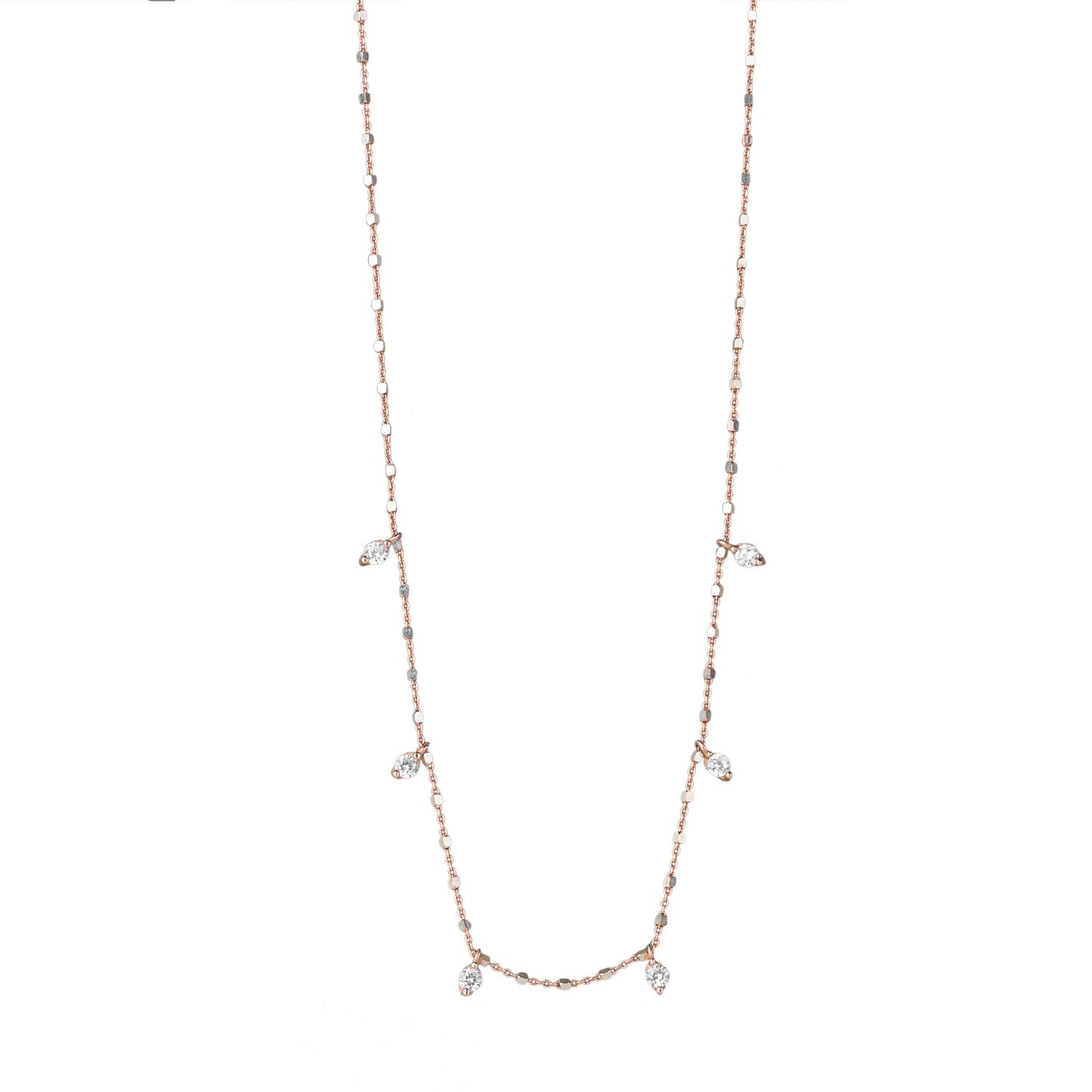 Necklace with charms stones - Pink Gold plated