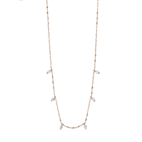 Necklace with charms stones - Pink Gold plated