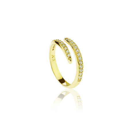 Snake Ring with stones- Gold Plated