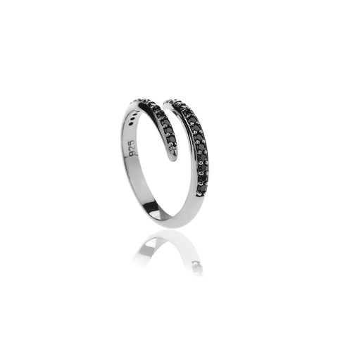 Snake Ring with stones- Black