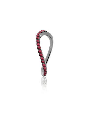 Zic Zac Ring with Ruby - Black Rhodium