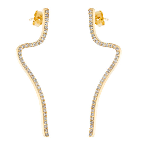 Snake Pair Earrings - Gold Plated