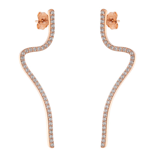 Snake Pair Earrings - Pink Gold Plated